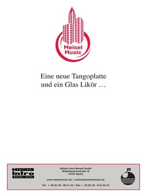 cover image of Eine neue Tangoplatte und ein Glas Likör...